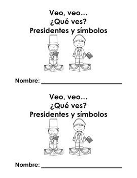 Preview of Librito de presidentes y simbolos - Presidents mini book in Spanish