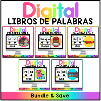 Preview of Libritos Digitales de Palabras con AEIOU - Bundle