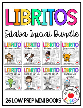 Preview of Libritos de Sílabas Iniciales 26 Book Bundle