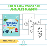 Libro Para Colorear Animales Marinos - Sea Animals Coloring Book