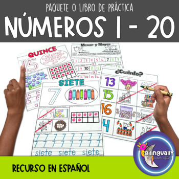 Preview of Libro de Práctica de números 1-20 Number Practice Book in Spanish
