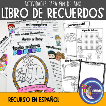 Preview of Libro de recuerdos y actividades para fin de año Memory Book in SPANISH