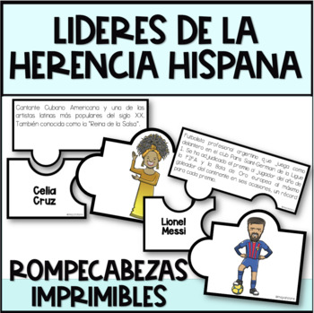 Preview of Lideres Herencia Hispana Rompecabezas- Version Español Hispanic Heritage Month