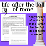 Life After the Fall of Rome Article Analysis Activity--- W