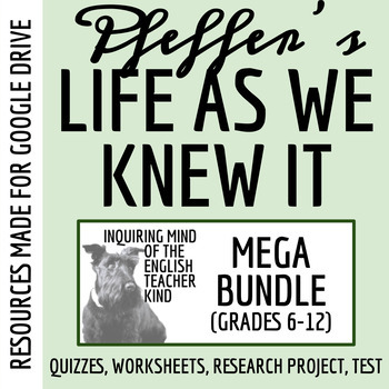 Preview of Life As We Knew It Quiz, Close Reading, Research Project, and Test Bundle