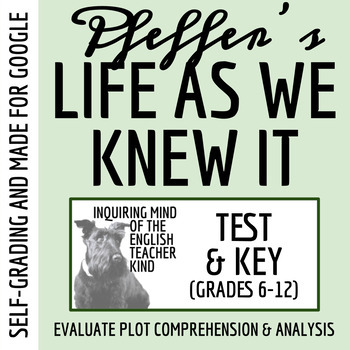 Preview of Life As We Knew It by Susan Beth Pfeffer Test and Answer Key for Google Drive