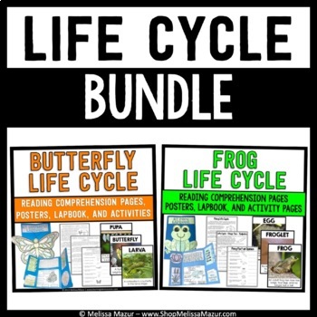 Preview of Life Cycle BUNDLE - Frog and Butterfly
