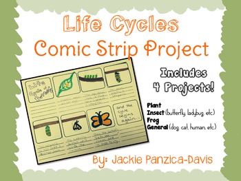Preview of Life Cycle Comic Strip Project with Rubric