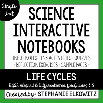 Preview of Life Cycles Interactive Notebook Unit | Editable Notes
