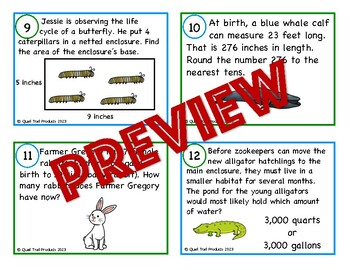 Life Cycle Math Task Cards - Classful