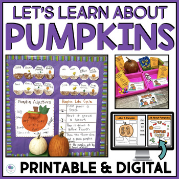 Preview of Life Cycle Of A Pumpkin Science Investigation October Fall Writing Thematic Unit