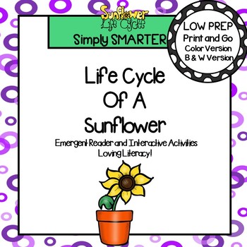 Preview of Life Cycle Of A Sunflower Emergent Reader Book AND Interactive Activities