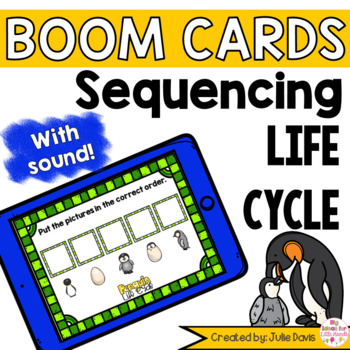 Preview of Life Cycle Sequencing Pictures Activity Boom Cards Digital