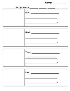 Preview of Life Cycle Writing Template