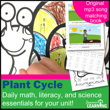 Preview of Plant Life Cycle Plant Parts and Plant Needs Science Math and ELA First Grade