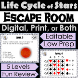Life Cycle of Stars Activity: Astronomy Escape Room: Space