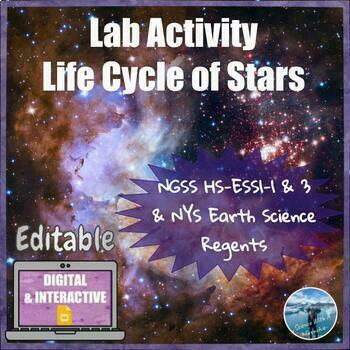 Preview of Life Cycle of Stars | Digital Lab Activity | Editable | NGSS
