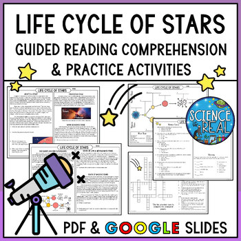 Preview of Life Cycle of Stars Reading Comprehension and Graphic Organizer