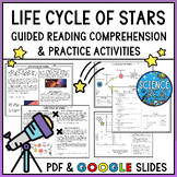 Life Cycle of Stars Reading Comprehension and Graphic Organizer