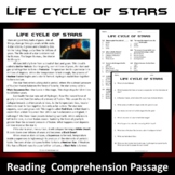 Life Cycle of Stars Reading Comprehension Passage and Ques