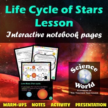 Preview of Life Cycle of Stars Space Lesson | Space Astronomy Notebook Middle School