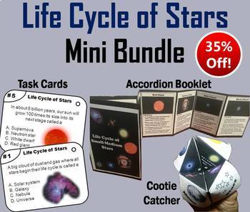 Preview of Life Cycle of Stars Task Cards and Activities Mini Bundle