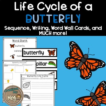 Life Cycle of a Butterfly by Creations By Meg | TPT