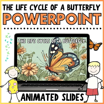 Preview of Life Cycle of a Butterfly Caterpillar PowerPoint Lesson for K 1st 2nd Grades