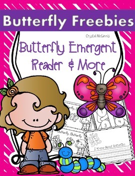 Preview of Life Cycle of a Butterfly FREEBIE Emergent Reader & Printables