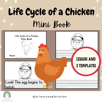 Preview of Life Cycle of a Chicken Mini Book for Primary - 3 templates and lesson