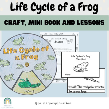 Preview of Life Cycle of a Frog Craft, Mini Book, and Lessons for Primary