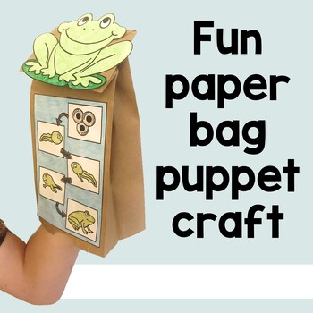 Life Cycle of a Frog Paper Bag Puppet, Science Craft Activity