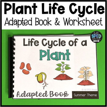 Preview of Life Cycle of a Plant Science Adaptive Book and Worksheet for Special Education