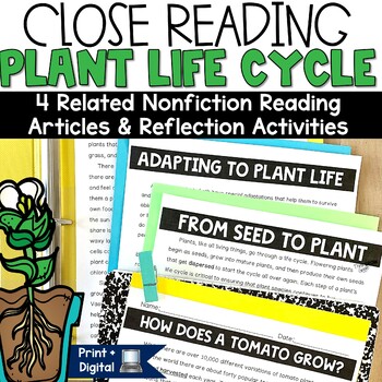 Preview of Plant Life Cycle Structure Plant Adaptations Reading Passages Worksheet Activity