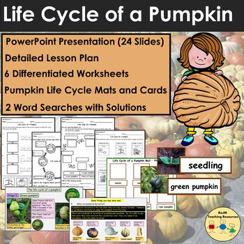 Preview of Life Cycle of a Pumpkin Worksheets Presentations Lesson Plan