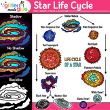 Life Cycle of a Star Clipart: Astronomy Clip Art, Black & 