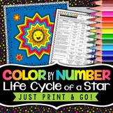 Life Cycle of a Star Color by Number - Science Color By Number