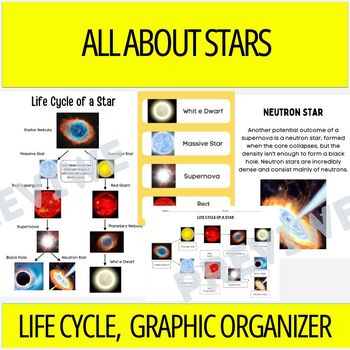 Preview of Life Cycle of a Star Graphic Organizer - Major Stages of a Star