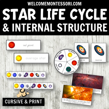 Preview of Life Cycle of a Star: Montessori Solar System Theme or Science Centers