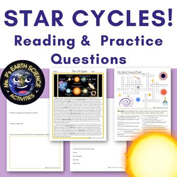 Preview of Life Cycle of a Star- Nebulas to Blackholes Reading and Worksheet Packet