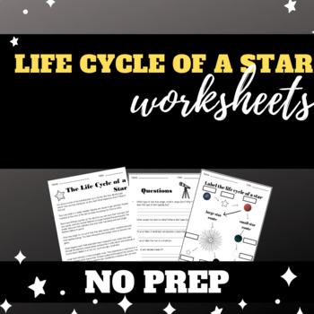 Preview of Life Cycle of a Star Worksheets