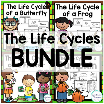 Preview of Life Cycles BUNDLE (butterfly, pumpkin, frog, flower)