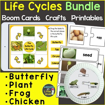 Life Cycles Bundle Plant Butterfly Chicken Frog (Animal) Real Photographs