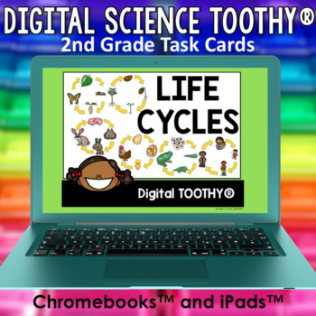 Preview of Life Cycles Digital Science Toothy ® Task Cards | Distance Learning Games
