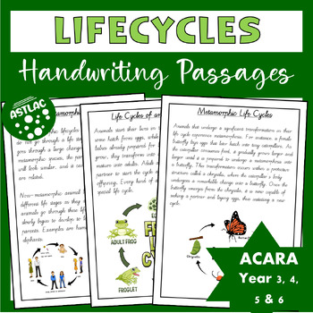 Preview of Life Cycles - Handwriting Passages