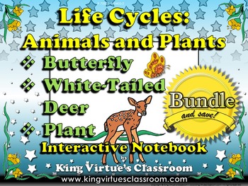 Preview of Life Cycles: Interactive Notebook BUNDLE - White-Tailed Deer, Butterfly, Plant