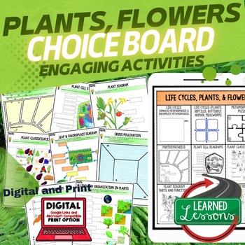 Preview of Life Cycles, Plants, Flowers Activities Choice Board Life Science Choice Board