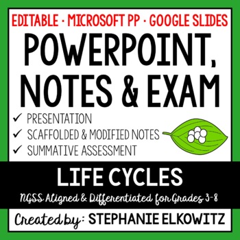 Preview of Life Cycles PowerPoint, Notes & Exam - Google Slides