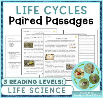 Preview of Life Cycles: Reading Comprehension Paired Passages 