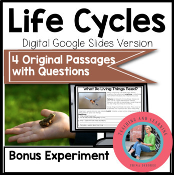 Preview of Life Cycles Reading Comprehension Passages and Questions Digital Science